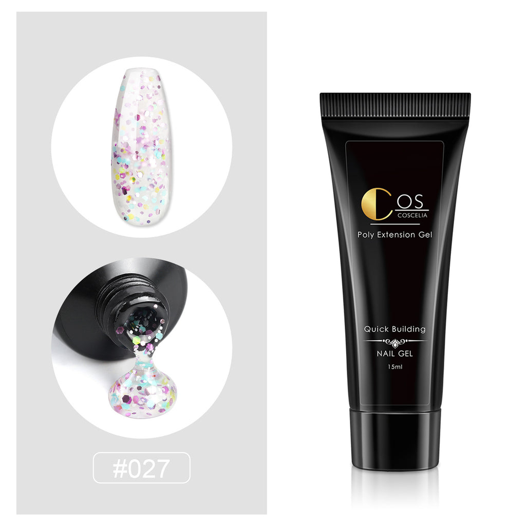 Cola para extensão de unhas de cristal indolor, sólida, sem papel, com proteção UV, para extensão rápida e fototerapia.