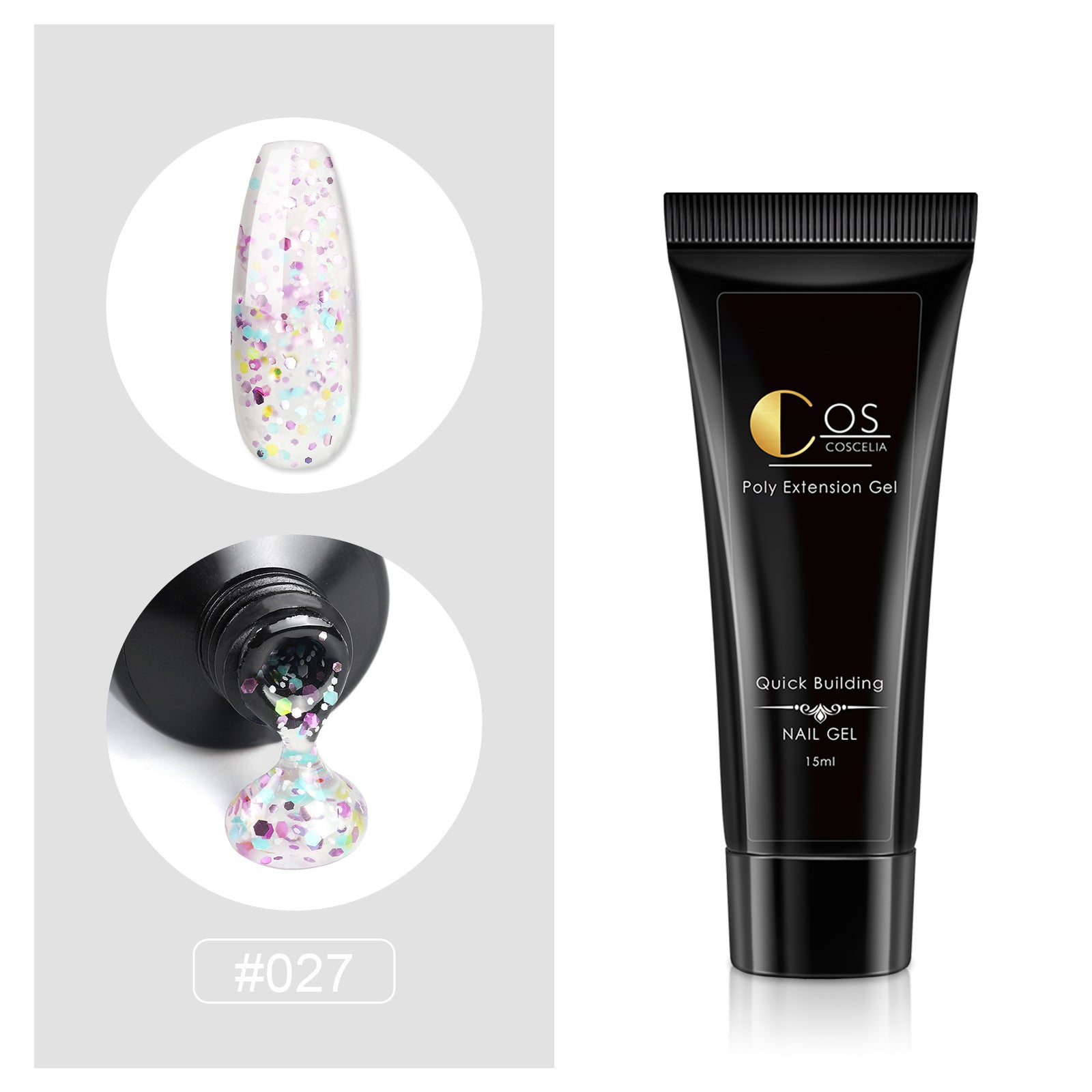 Cola para extensão de unhas de cristal indolor, sólida, sem papel, com proteção UV, para extensão rápida e fototerapia.