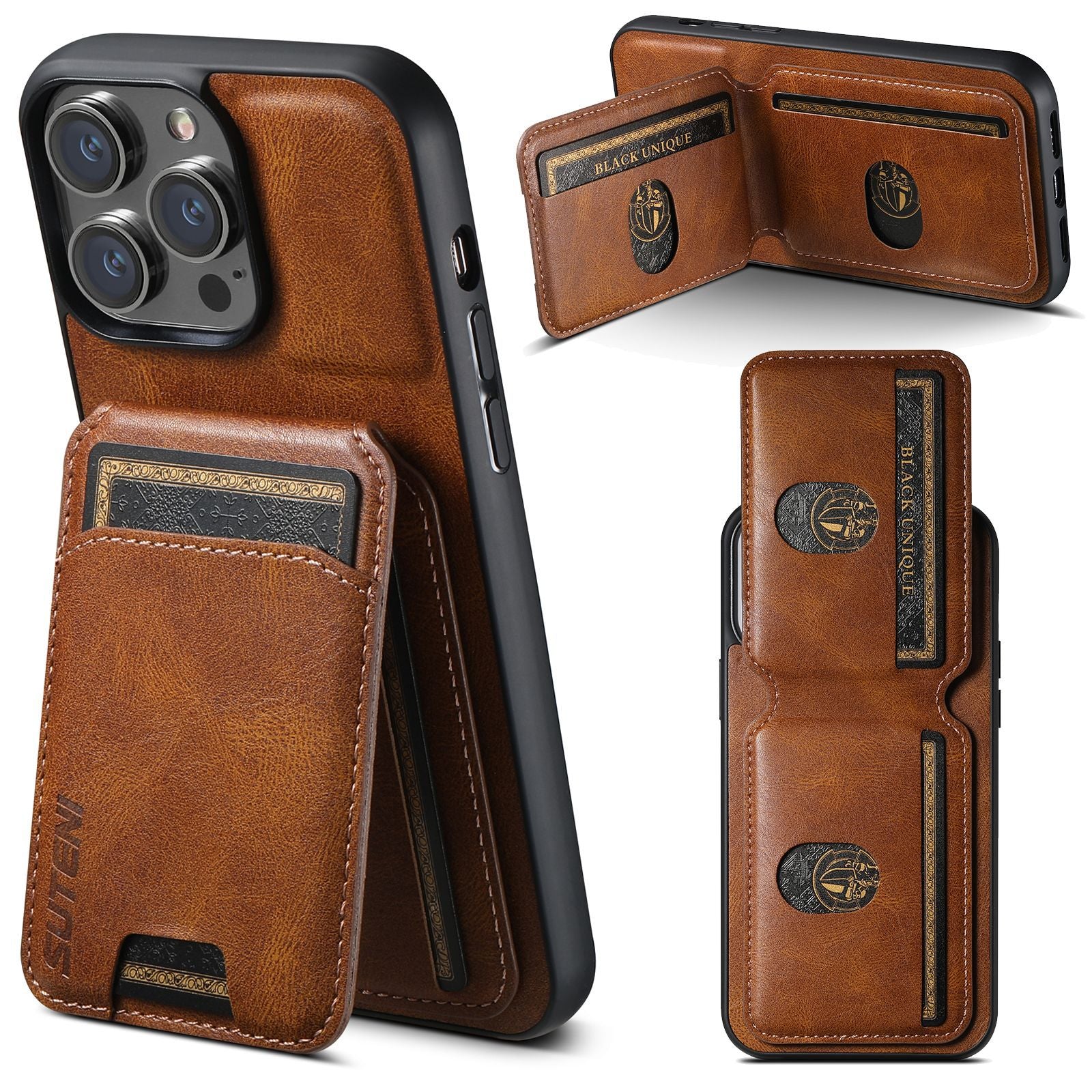 Compatível com capas para iPhone 16 Plus e Apple 14 com compartimento para cartões.