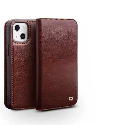 Capa de couro com aba, adequada para iPhone 16 Pro Max, compatível com Apple 15 e 13, com compartimento para cartão.