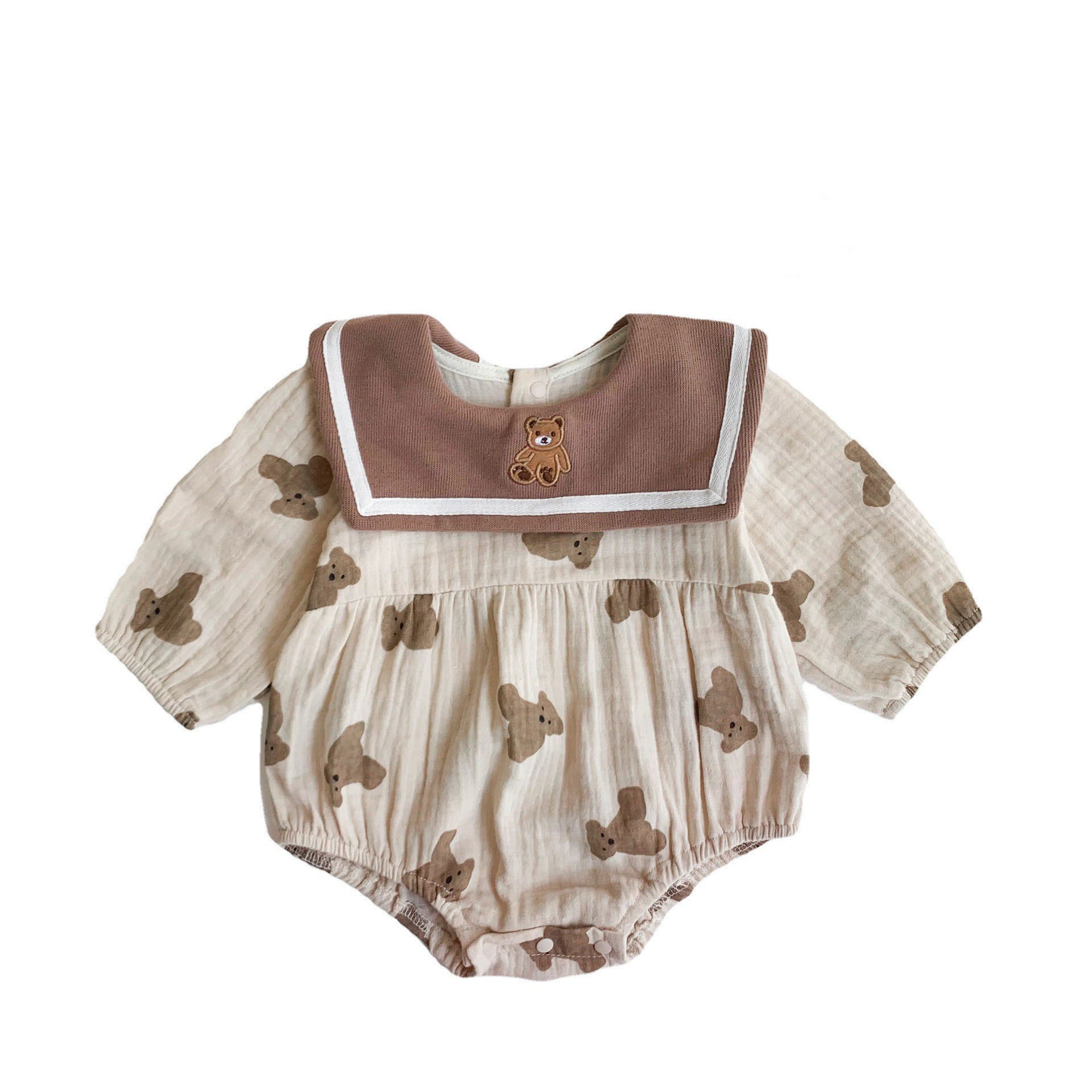 Macacão infantil de primavera/outono adorável, perfeito para bebês a partir dos 100 dias de idade, ideal para passeios e para engatinhar.