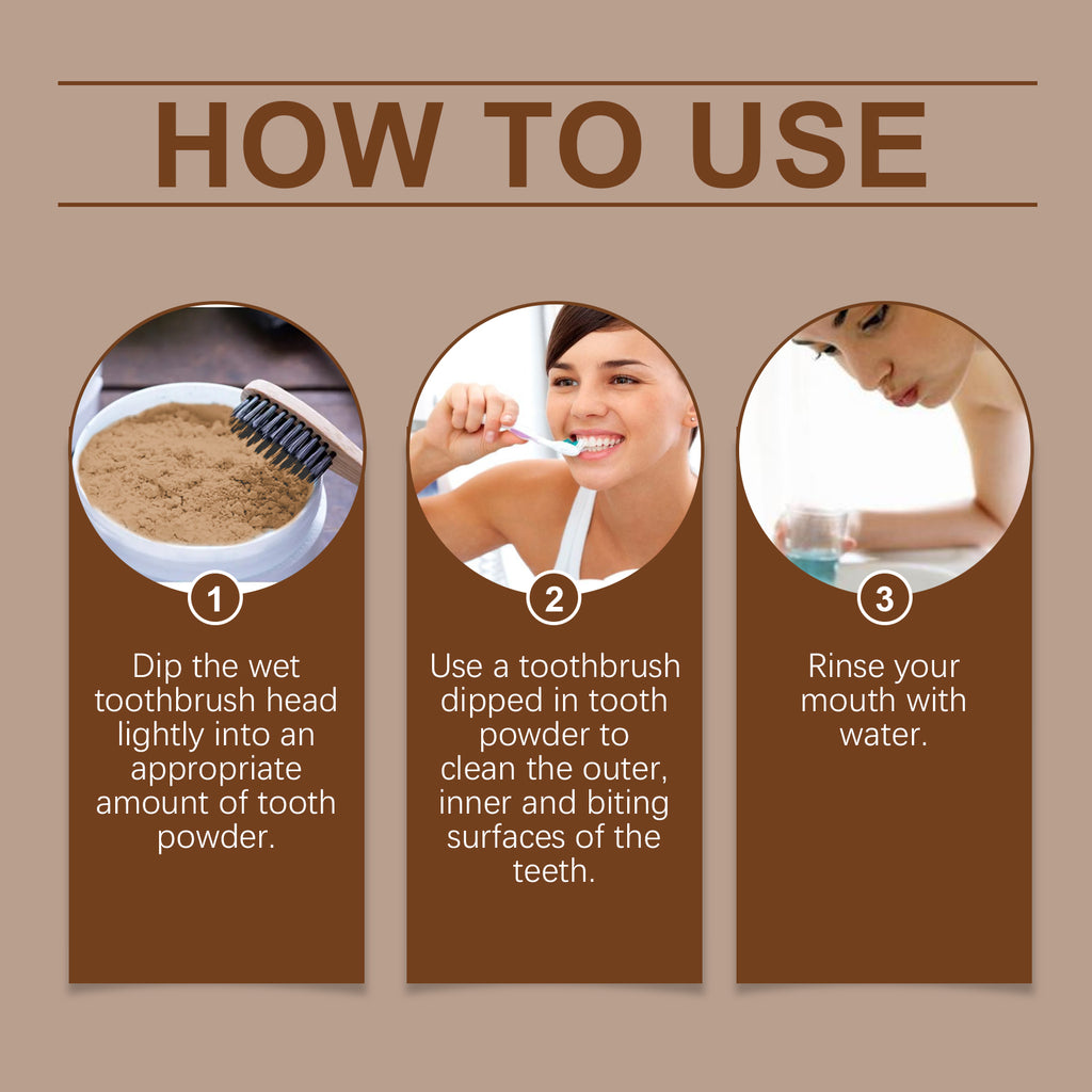 Pó dental Oralhoe Tangerine Peel: limpeza suave, remove manchas, hálito fresco, cuidado bucal e para um sorriso saudável.
