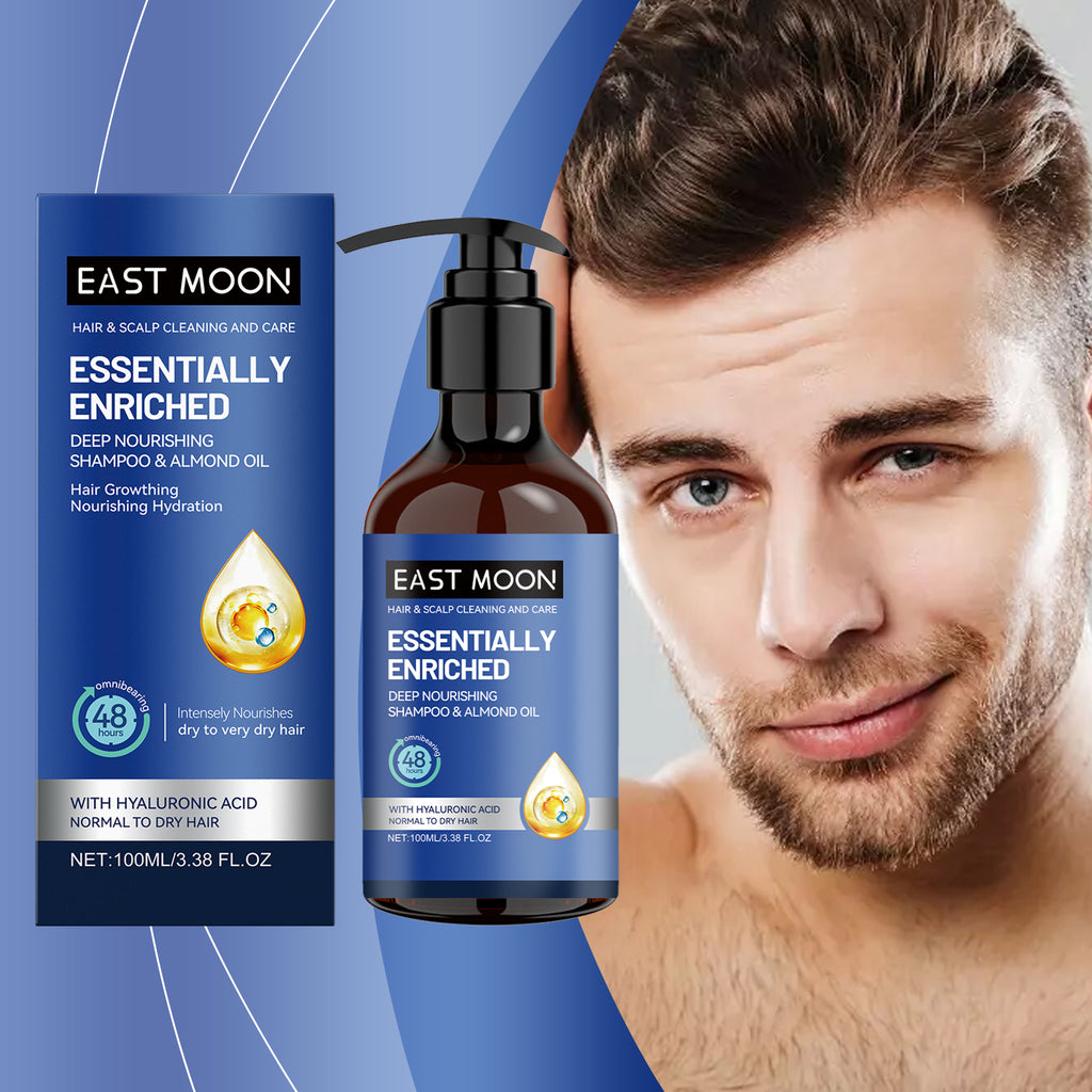 Shampoo Masculino East Moon, Suaviza e Nutre as Raízes do Cabelo, Limpeza Profunda do Couro Cabeludo