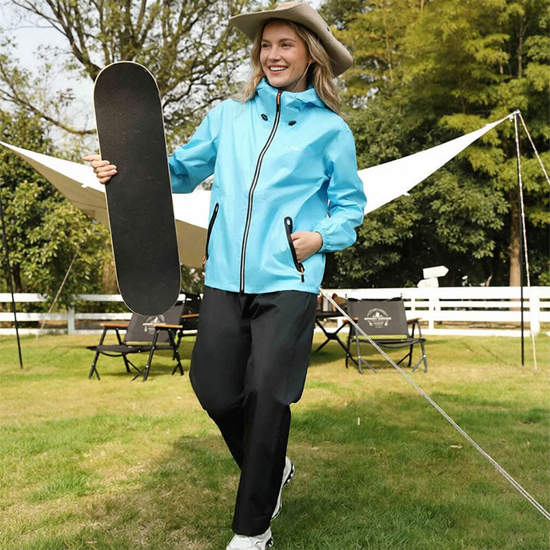 Conjunto de chuva ultraleve unissex - Jaqueta e calça impermeáveis e leves, ideal para atividades ao ar livre no verão, como pesca e ciclismo.