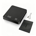 Balança de café de alta precisão 3kg/0,1g com temporizador - Recarregável via USB, à prova d'água, com visor LED, ideal para espresso e métodos de preparo por gotejamento.