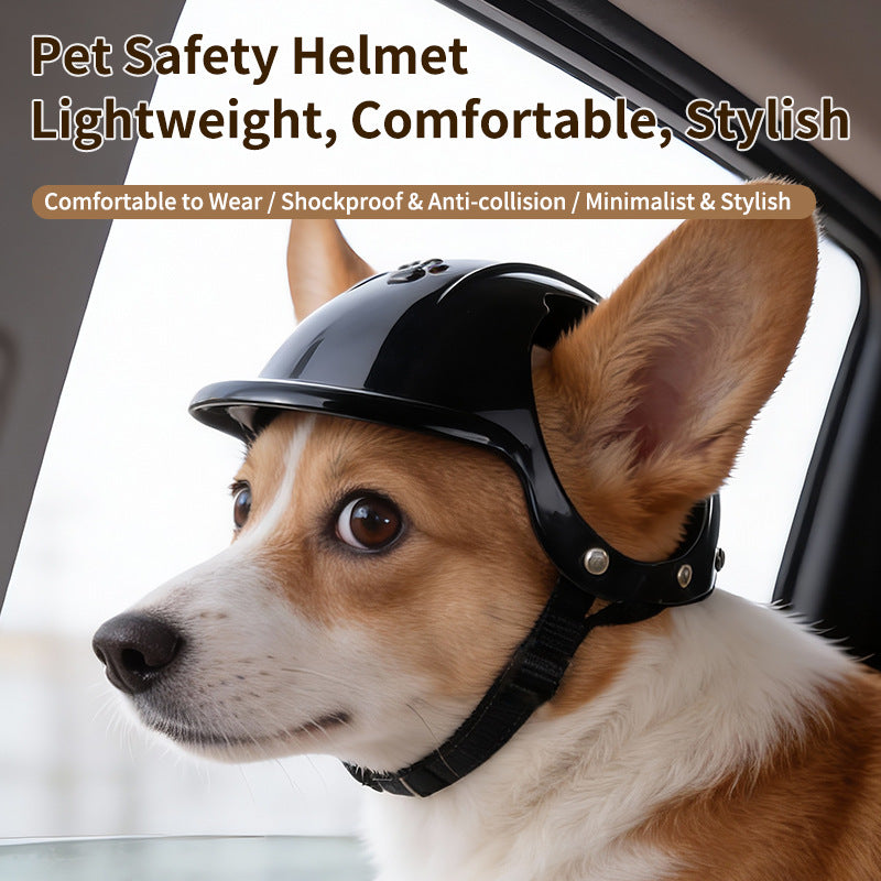 Capacete rosa para animais de estimação, novo, para cães e gatos, ideal para motociclismo, esporte e atividades ao ar livre. Acessório perfeito para a cabeça de animais de estimação.