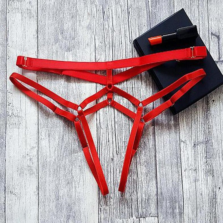 Calcinha fio dental sexy plus size aberta, transparente, com amarração nas nádegas, para mulheres.