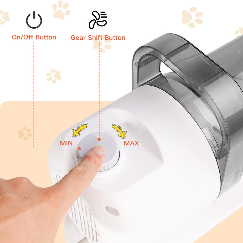 Kit de aspiração MicroData 2.5L para higiene de animais de estimação com pentes e escovas elétricas para cães e gatos | 2 em 1: remoção de pelos mortos e sucção