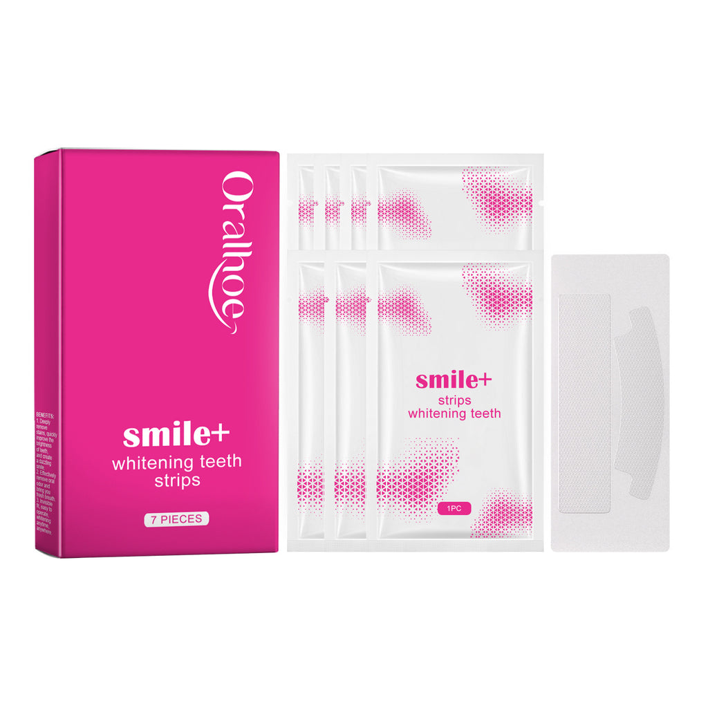 Adesivo clareador dental Oralhoe para limpeza de manchas, tártaro e dentes amarelados. Adesivo portátil para clareamento bucal.