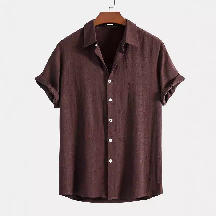 Conjunto de terno masculino slim fit em linho e algodão com gola alta