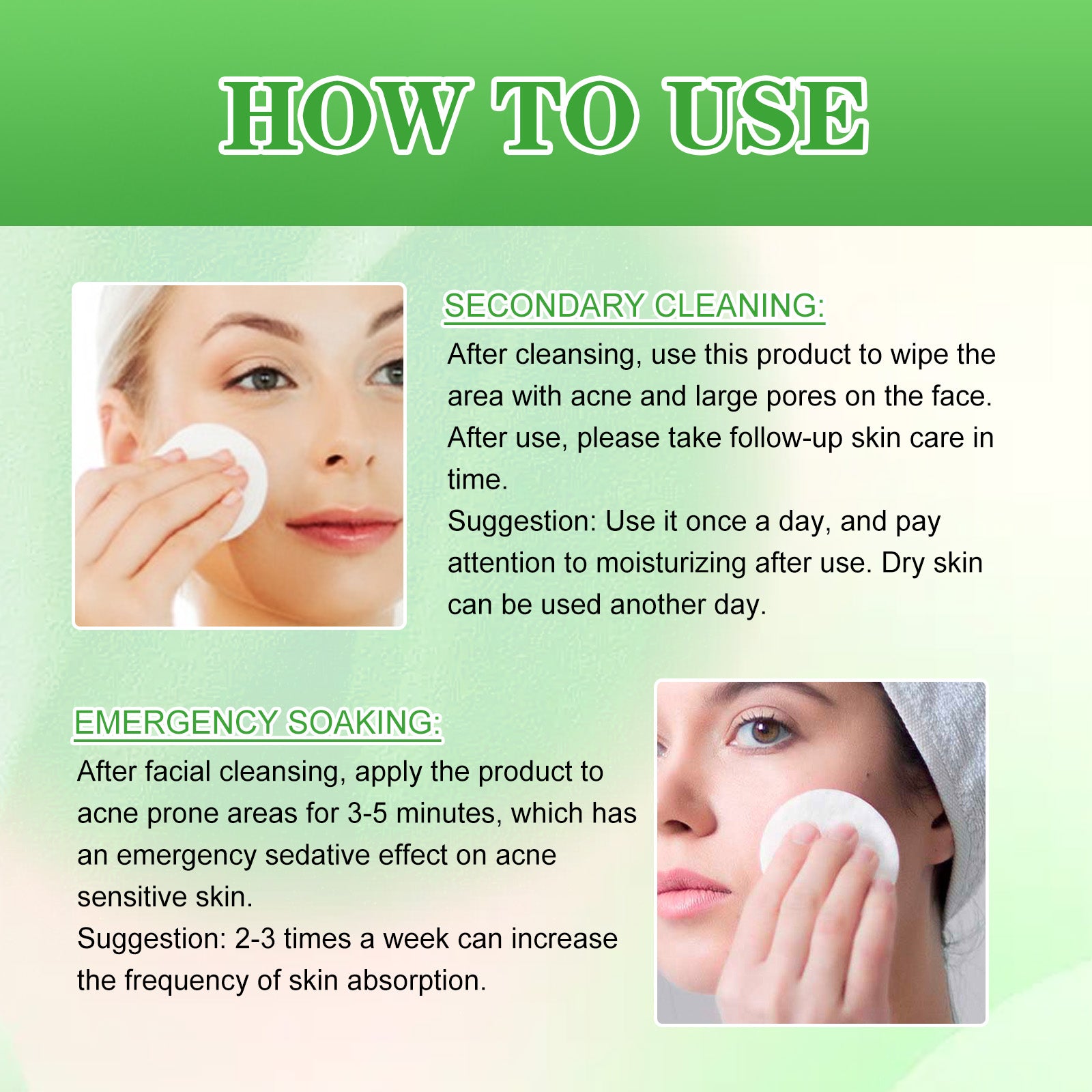 Ácido salicílico para limpeza profunda, controle da oleosidade, remoção de cravos e espinhas, limpeza suave e reparação muscular da acne.