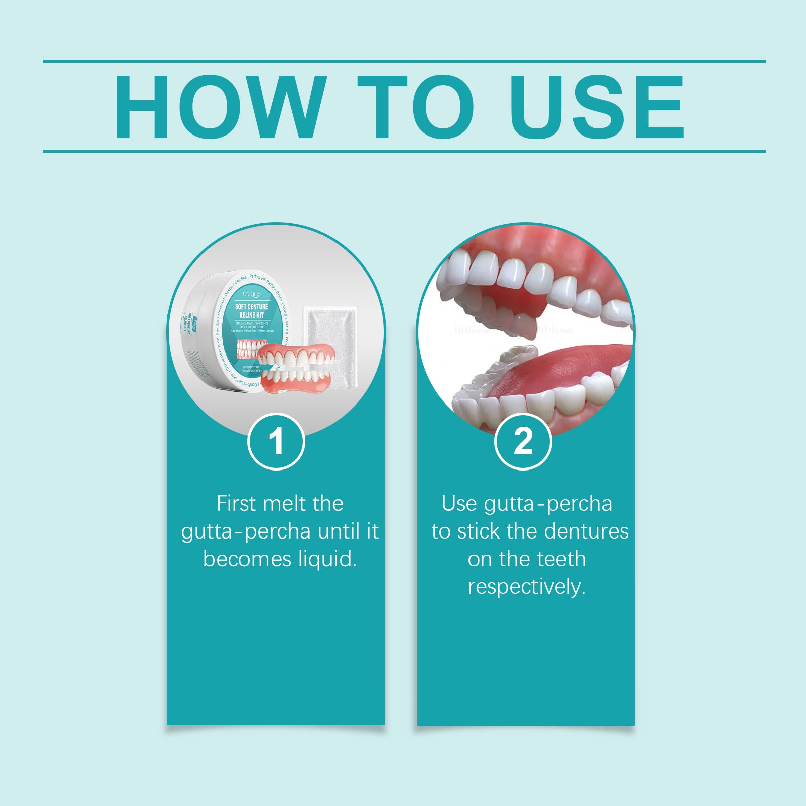Kit para retoque de próteses dentárias, confortável e com acabamento impecável entre os dentes.