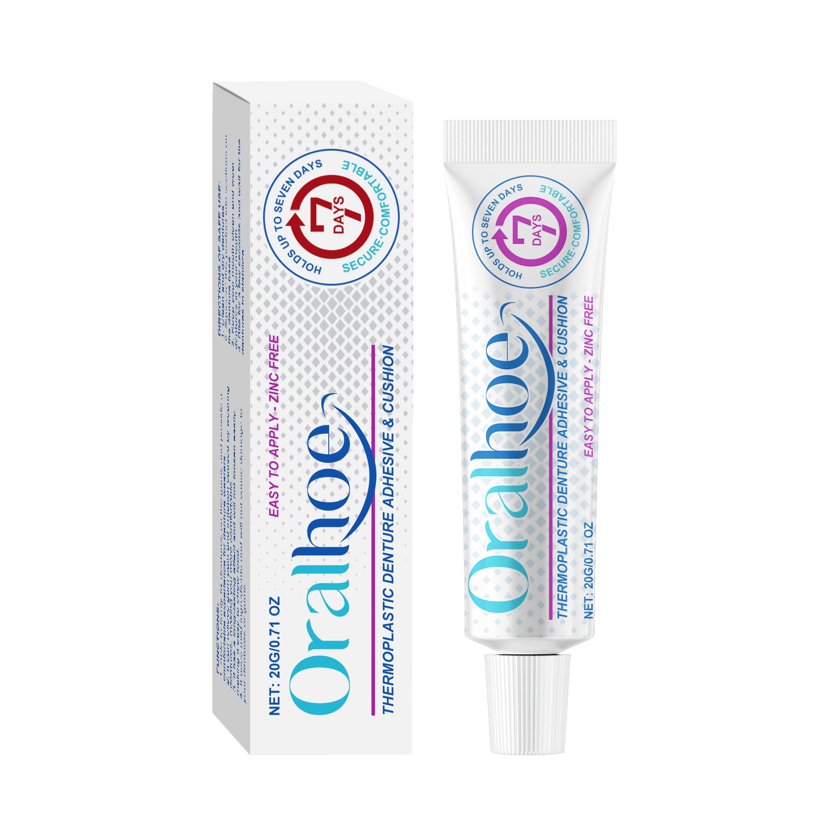 Adesivo termoplástico para dentaduras: mantém a dentadura no lugar, proporcionando maior conforto.