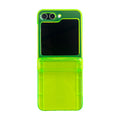 Capa protetora de tela dobrável para Samsung Galaxy Z Flip5, na cor verde fluorescente simples, modelo zflip4/3.