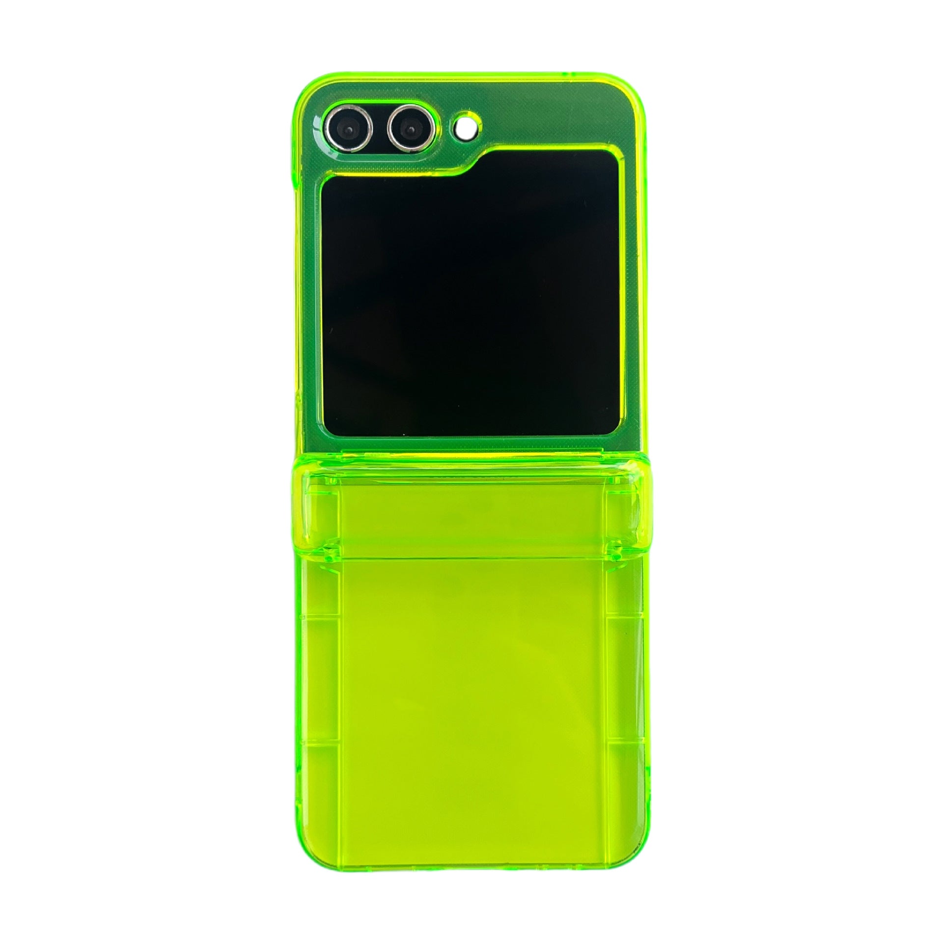 Capa protetora de tela dobrável para Samsung Galaxy Z Flip5, na cor verde fluorescente simples, modelo zflip4/3.