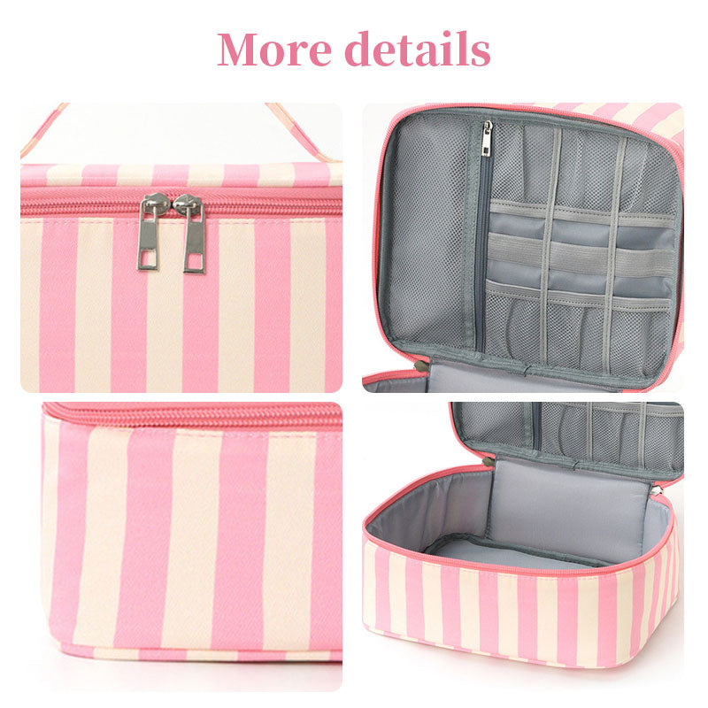 Estojo organizador de esmaltes e óleos essenciais de camada dupla, kit portátil com 30 compartimentos para cuidados com as unhas, estojo organizador para ferramentas de manicure.