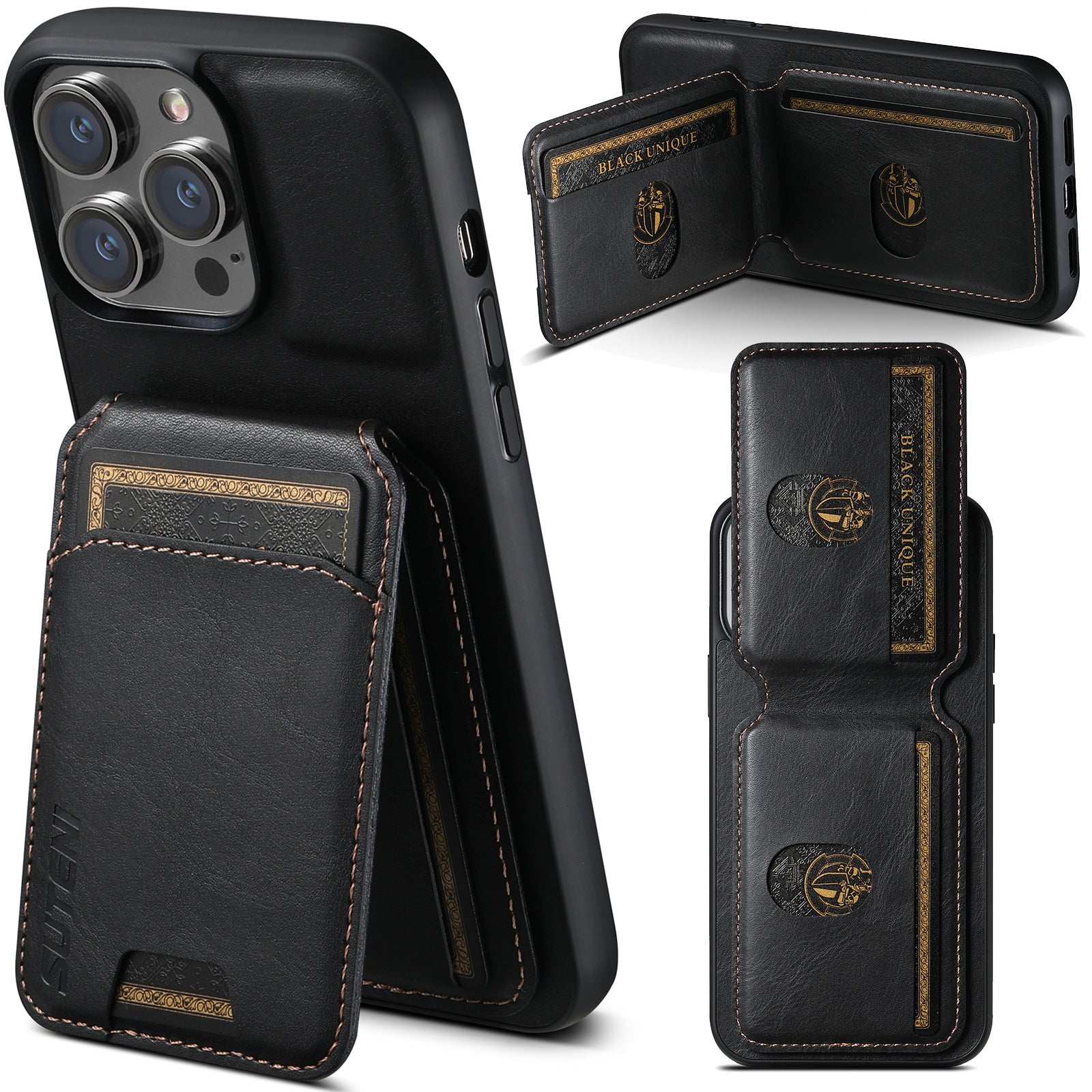 Compatível com capas para iPhone 16 Plus e Apple 14 com compartimento para cartões.