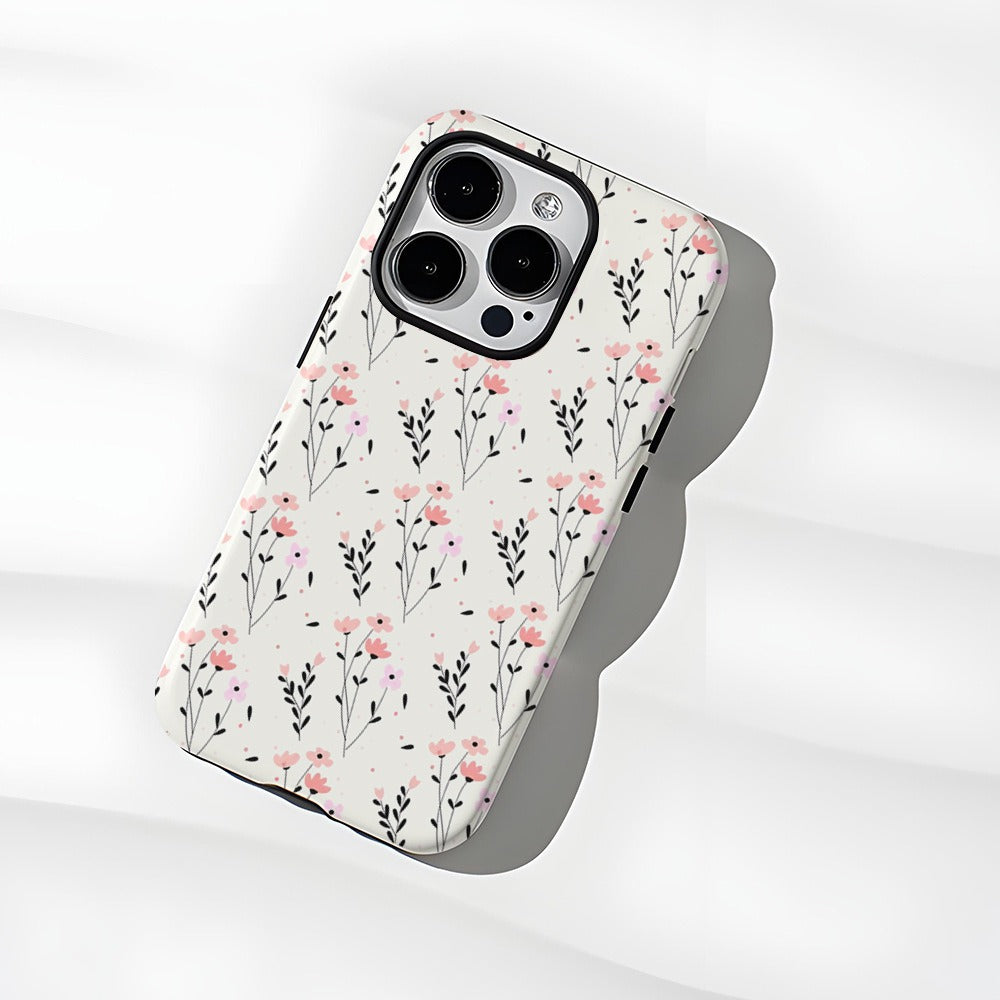 Capa protetora de película floral para Apple 15 Pro, IP16PM, 2 em 1, para celular Apple 13.