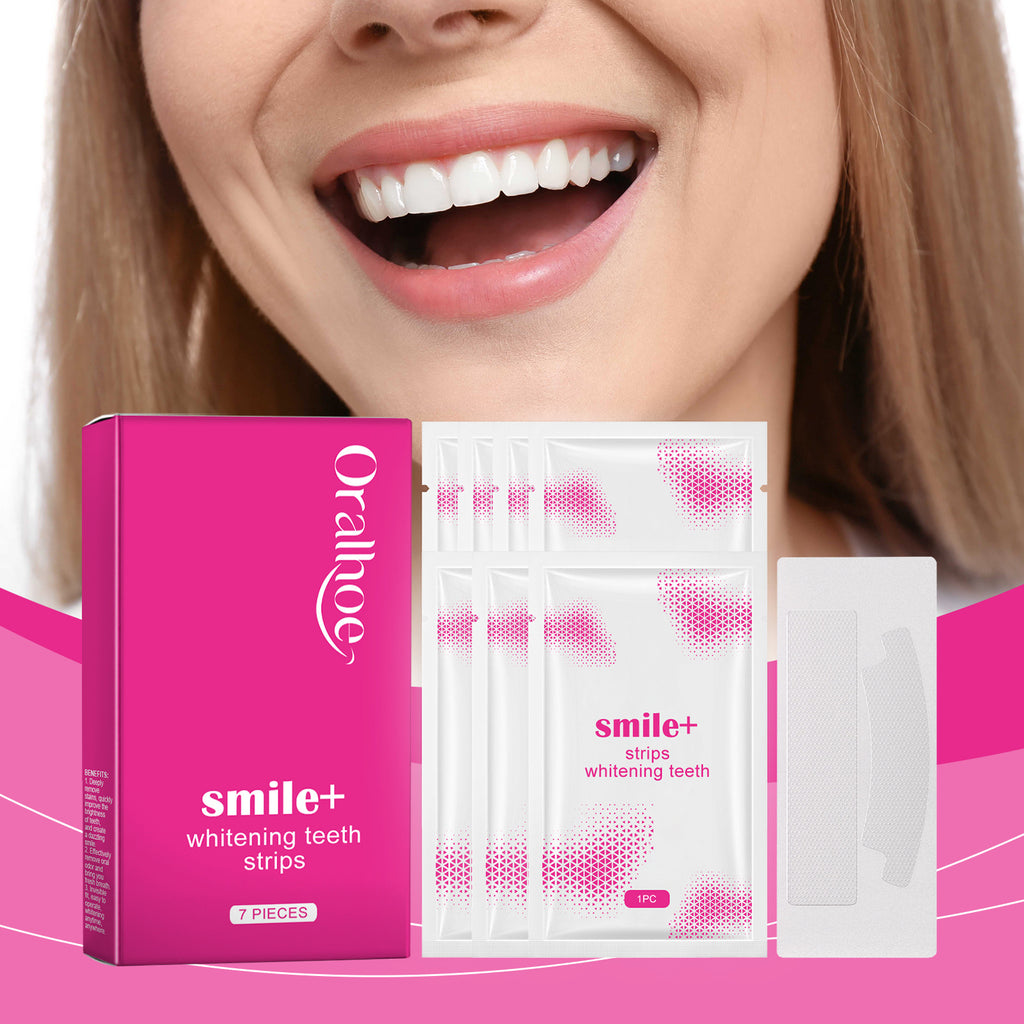 Adesivo clareador dental Oralhoe para limpeza de manchas, tártaro e dentes amarelados. Adesivo portátil para clareamento bucal.