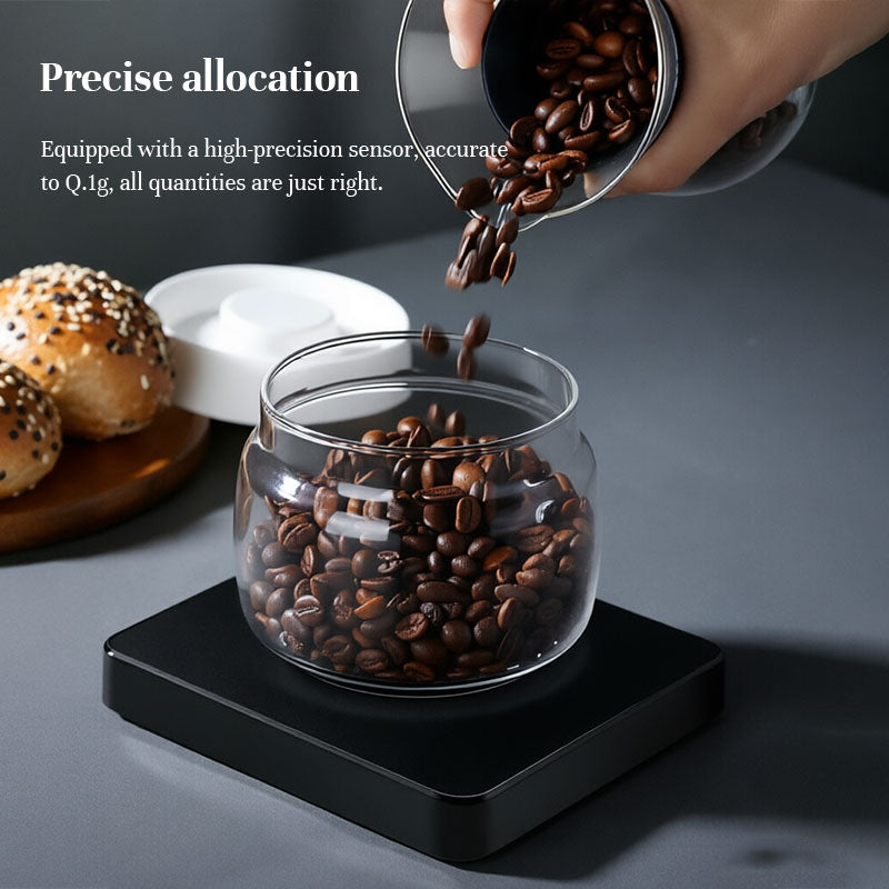 Balança de café de alta precisão 3kg/0,1g com temporizador - Recarregável via USB, à prova d'água, com visor LED, ideal para espresso e métodos de preparo por gotejamento.