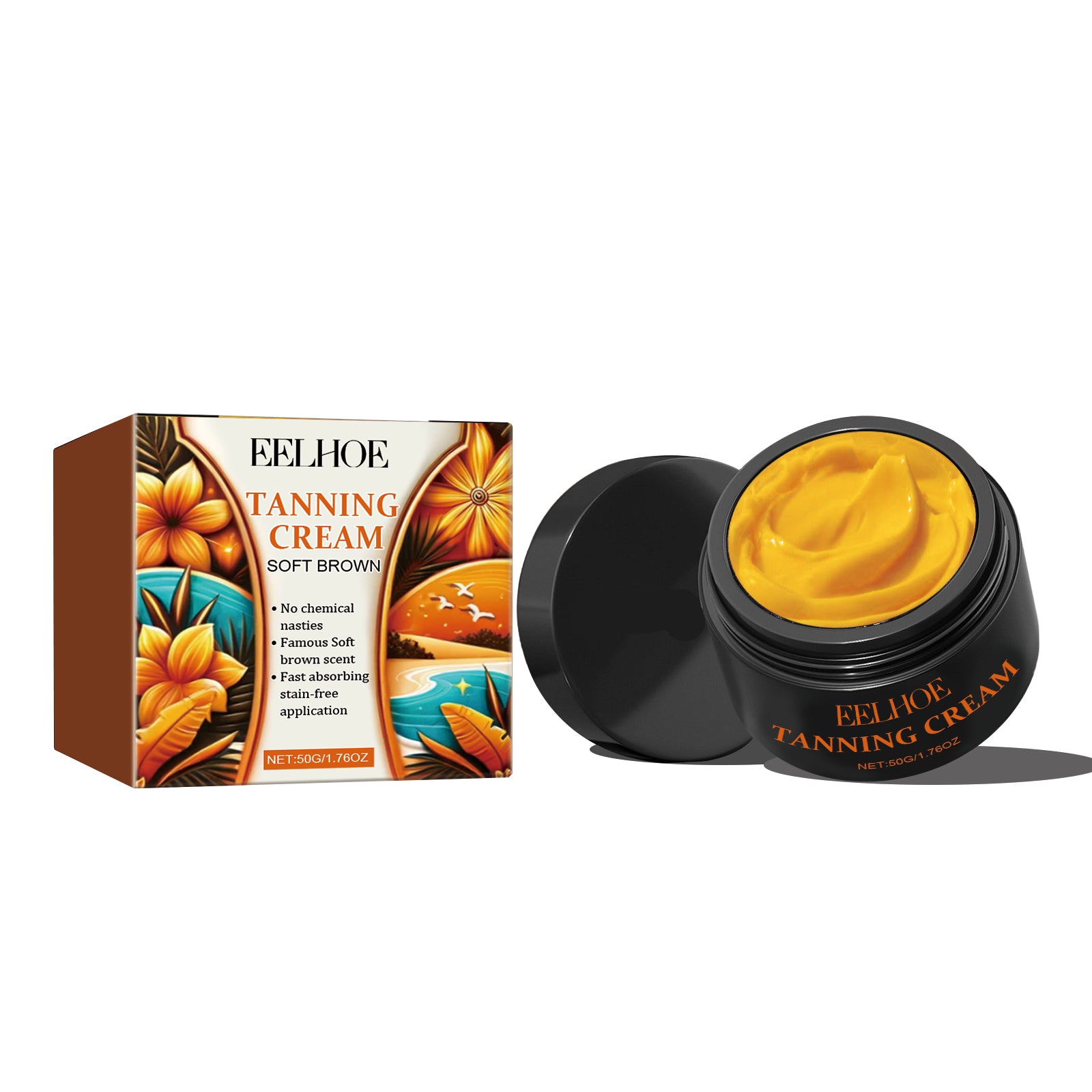 Creme bronzeador EELHOE, para bronzeamento ao ar livre na praia, loção hidratante preta que ajuda a bronzear.