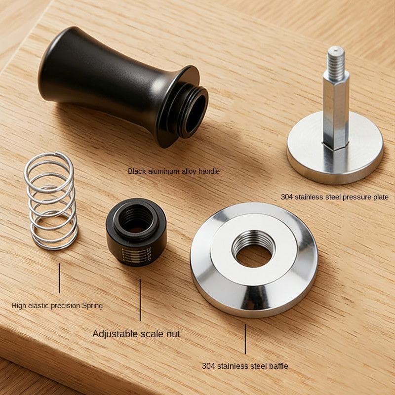 Compactador de café ajustável em aço inoxidável 304 com balança para expresso.