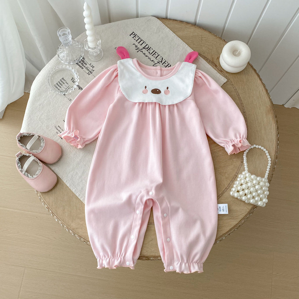 Conjunto de outono para bebê, body para recém-nascido, roupa de primavera e outono, macacão de algodão super fofo com estampa de lua e ideal para engatinhar até os 100 dias.