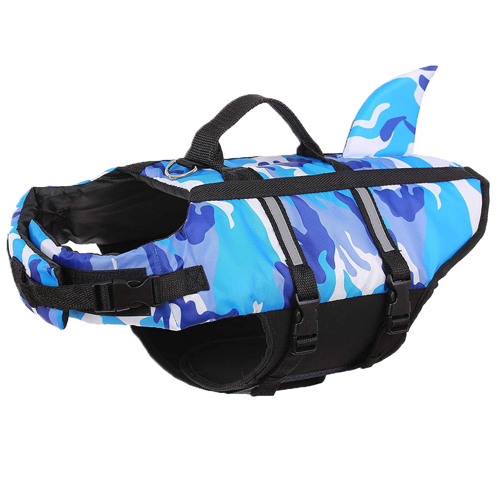 Colete salva-vidas leve e ajustável com velcro para cães de porte médio a grande. Roupa de banho para cães.