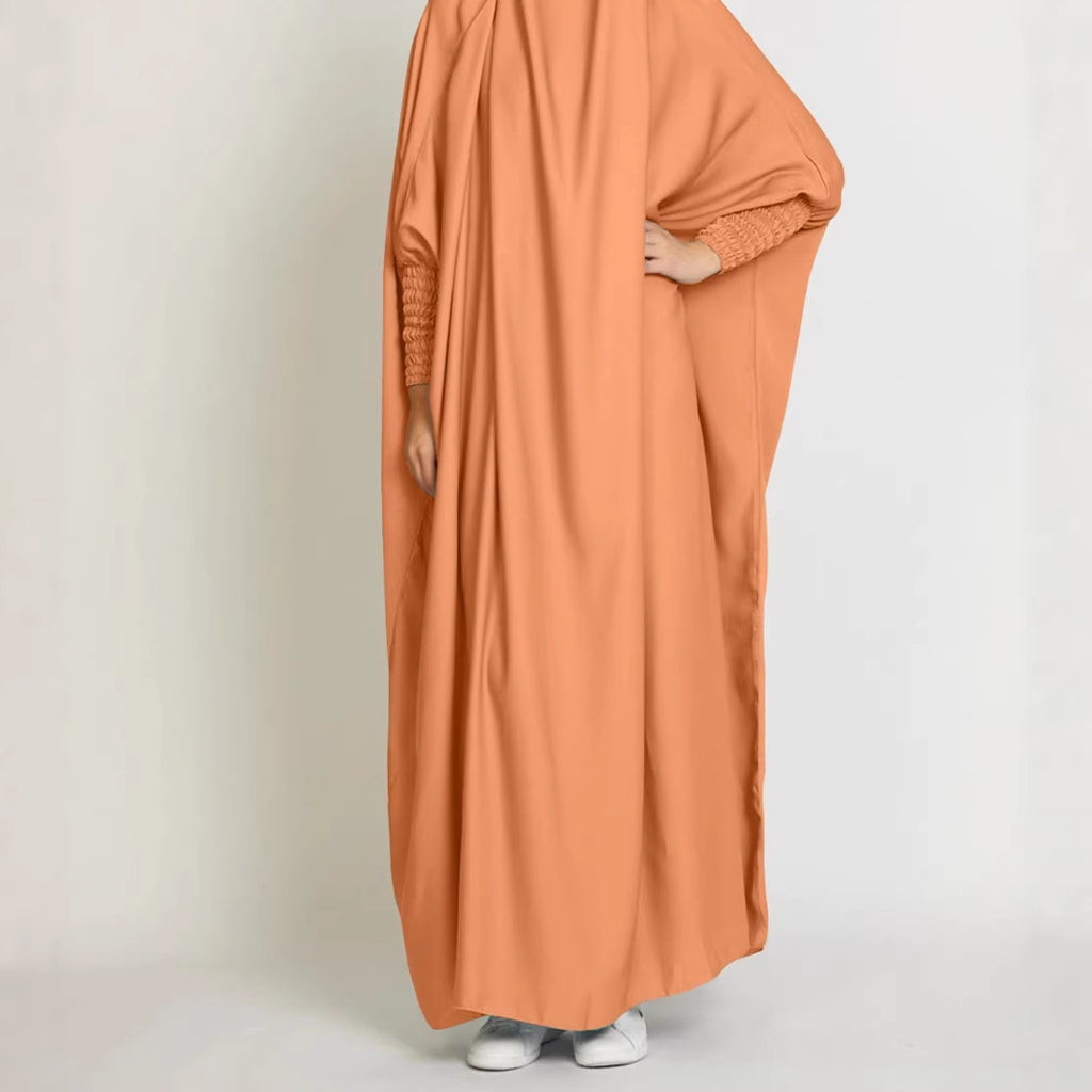 Vestido longo feminino elegante e solto, cor sólida, casual, plus size.
