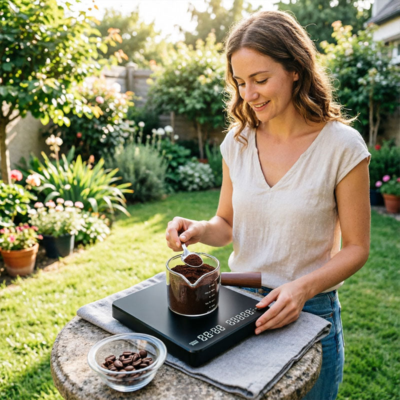 Balança de café de alta precisão 3kg/0,1g com temporizador - Recarregável via USB, à prova d'água, com visor LED, ideal para espresso e métodos de preparo por gotejamento.