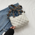 Bolsa casual, bolsa de ombro simples, bolsa transversal elegante, bolsa tote acolchoada estilo coreano.