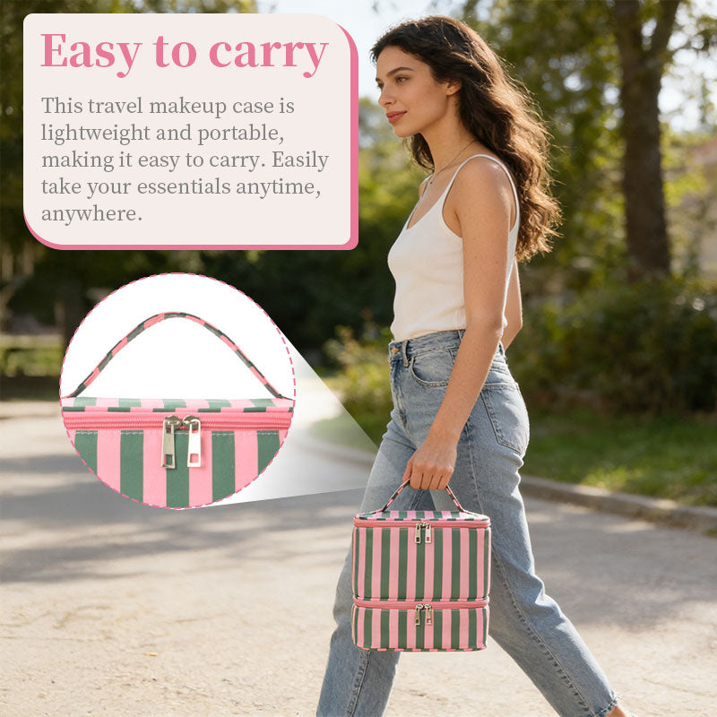 Estojo organizador de esmaltes e óleos essenciais de camada dupla, kit portátil com 30 compartimentos para cuidados com as unhas, estojo organizador para ferramentas de manicure.