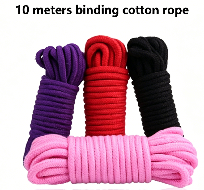 Corda erótica para bondage de casais, brincadeiras íntimas, corda de algodão de 5m/10m, produto adulto SM