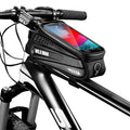 WILD MAN Bolsa rígida para bicicleta, bolsa frontal para quadro de bicicleta de montanha, bolsa para celular com tela sensível ao toque, bolsa para tubo superior, bolsa de selim, equipamento de ciclis