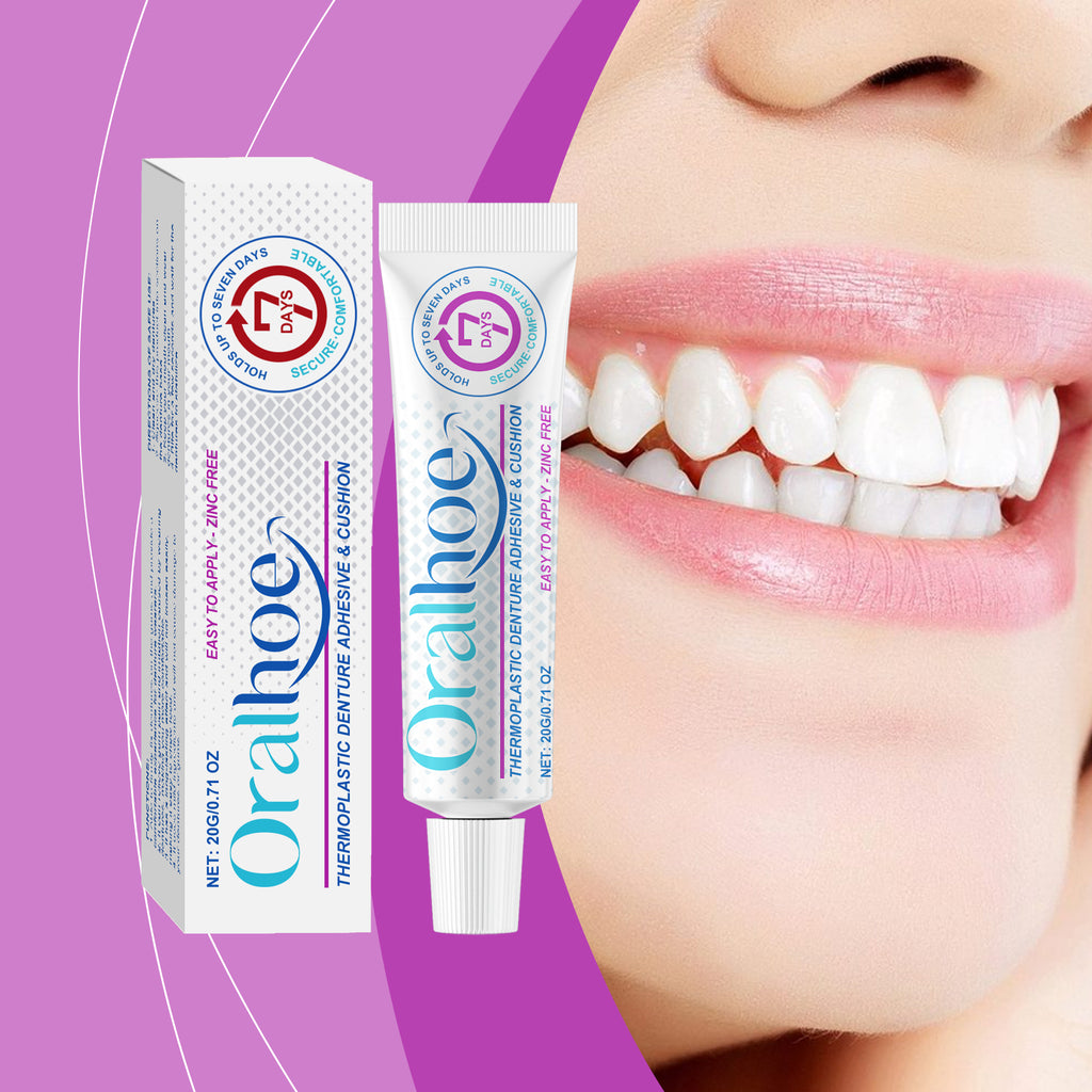 Adesivo termoplástico para dentaduras: mantém a dentadura no lugar, proporcionando maior conforto.
