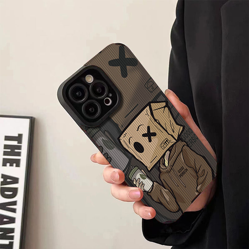 Adequado para ansiedade social, caixas de papelão, iPhone 11, Apple 14, 13, tudo incluído, 15 PRO, capa de telefone 12 resistente a quedas 7P