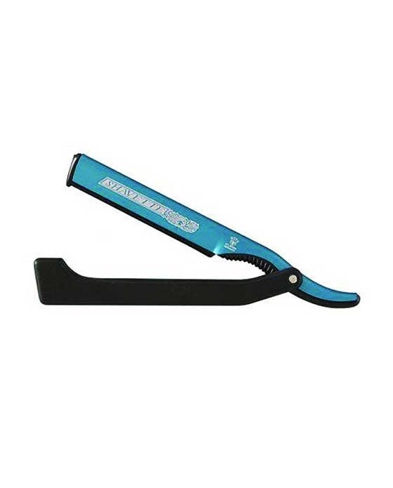 Dovo Shavette, Blue Aluminum with Black Plastic Handle
