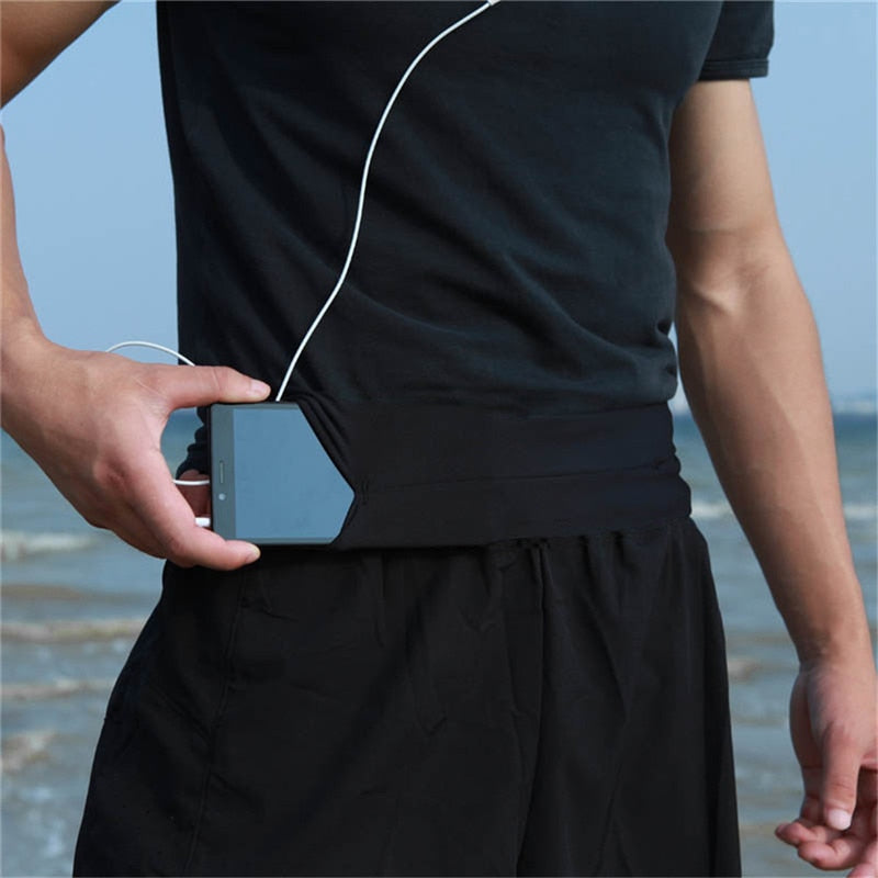 Bolsa de cintura profissional para corrida, unissex, para academia, trilhas e esportes. Cinto invisível para celular.