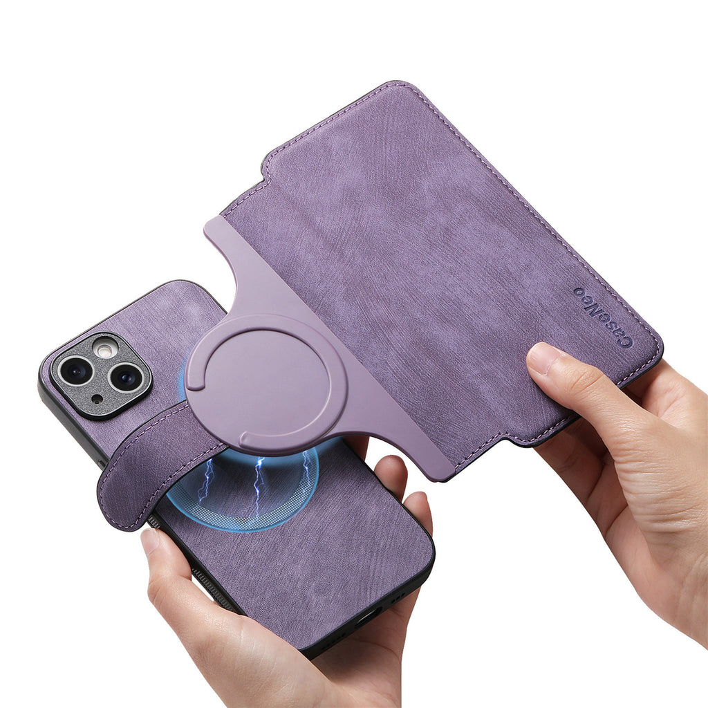 Nova separação magnética adequada para capa de celular Apple 16, Magsafe, forte ímã, capa flip de couro para iPhone 15, capa para iPhone 14.