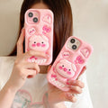 Capa protetora com suporte para iPhone 17 Pro Max, design de porco rosa, capa à prova de choque com cobertura total para iPhone 15/14/13/12 Pro