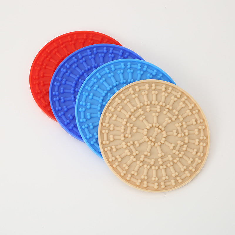 Tapete de silicone para alimentação com ventosa, tapete para lamber para animais de estimação, tapete para alimentação lenta, tapete antiderrapante para alimentação lenta, tapete redondo para lamber p