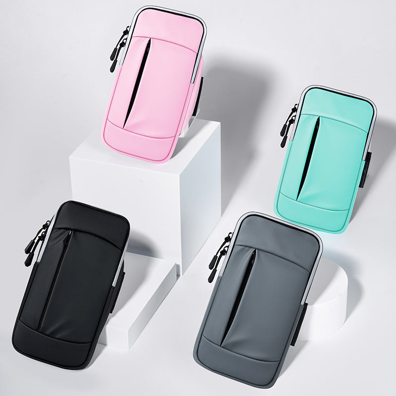 Bolsa de braço para celular para corrida, bolsa para celular para atividades ao ar livre, alça de braço para celular masculina e feminina, capa de pulso esportiva para celular à prova d'água.