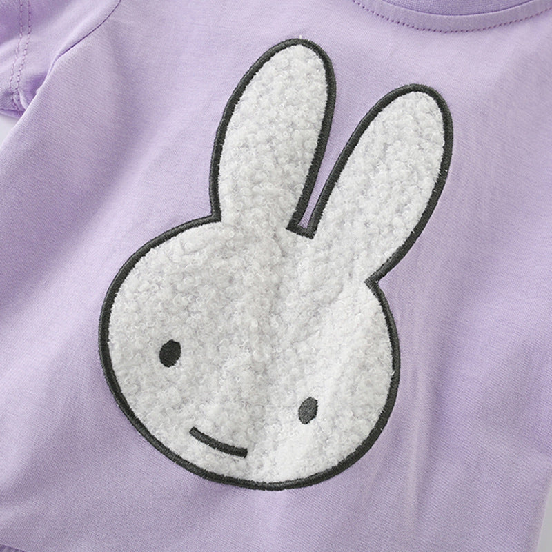Conjunto de blusa de manga curta com gola redonda