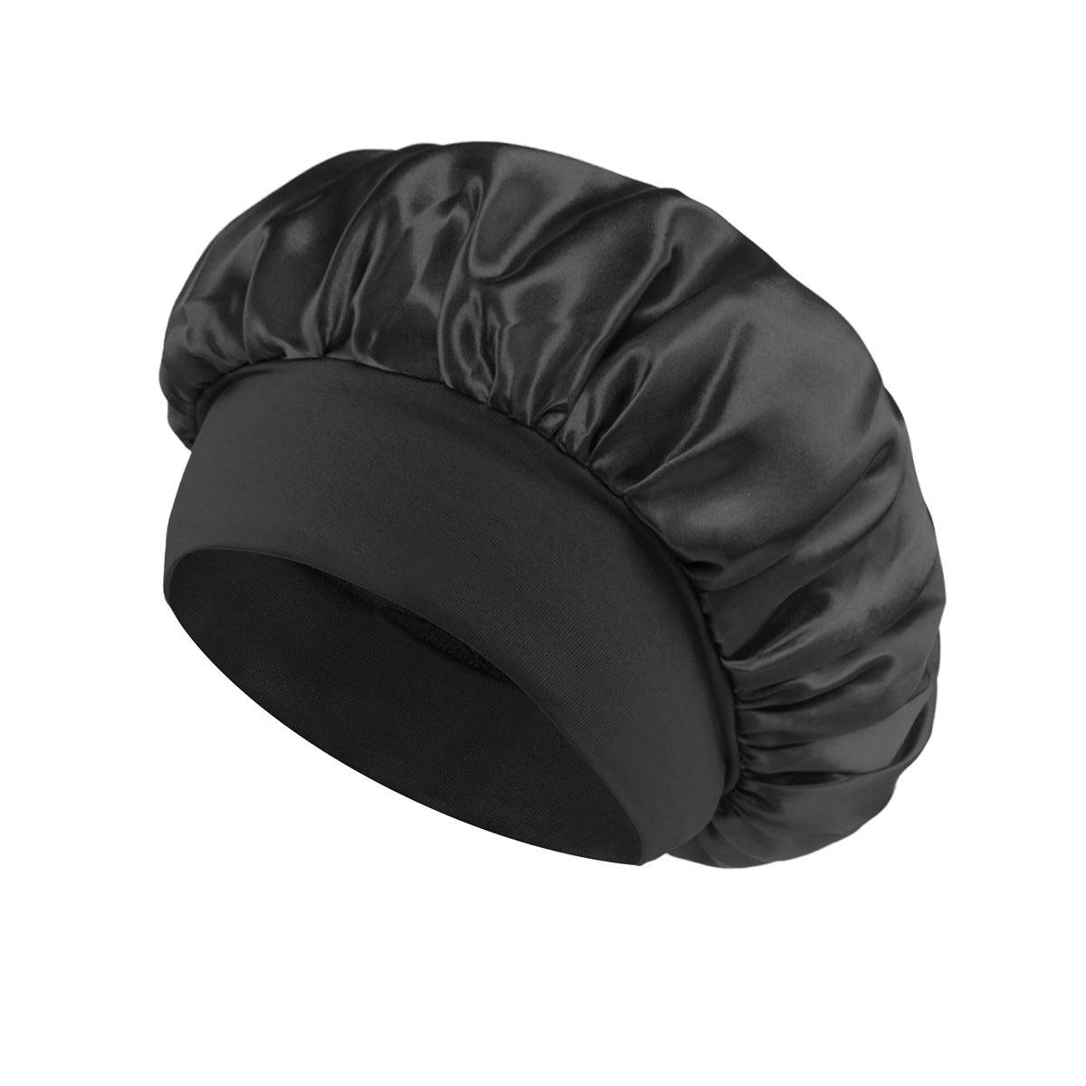 Touca de Banho de Cor Sólida, Moda Adulta, Cetim, Aba Larga, para Dormir, Ideal para Mulheres Durante a Quimioterapia e Cuidados com os Cabelos.