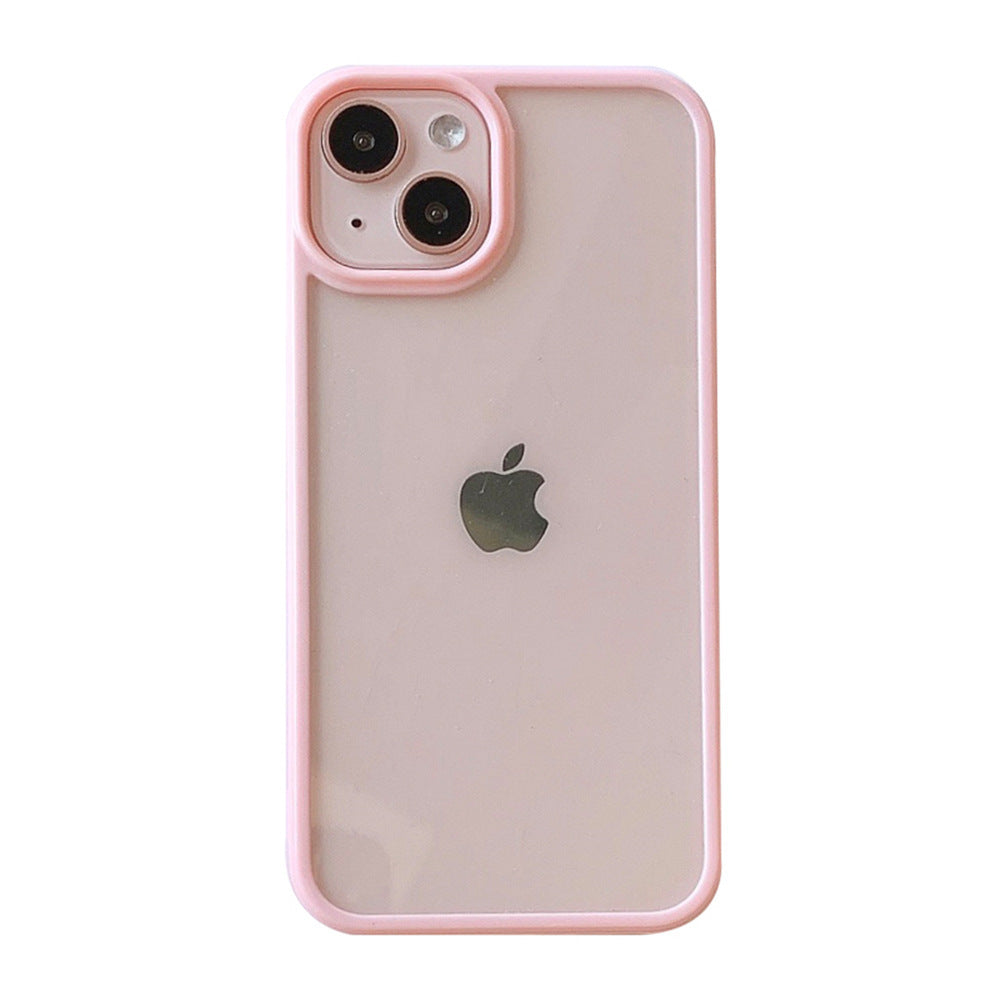 Capa protetora de acrílico colorido, ideal para Apple 14 Pro Max e iPhone 13 mini com ranhuras (15PR).
