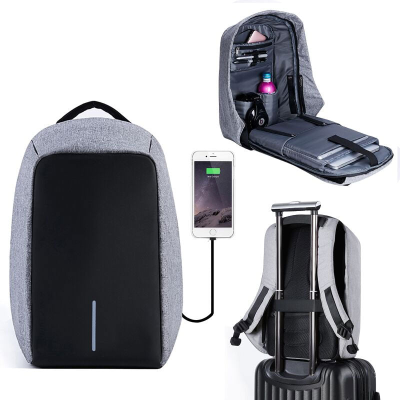 Mochila impermeável para laptop masculino de 15 polegadas, multifuncional, antifurto, com carregamento USB, ideal para viagens e escola.