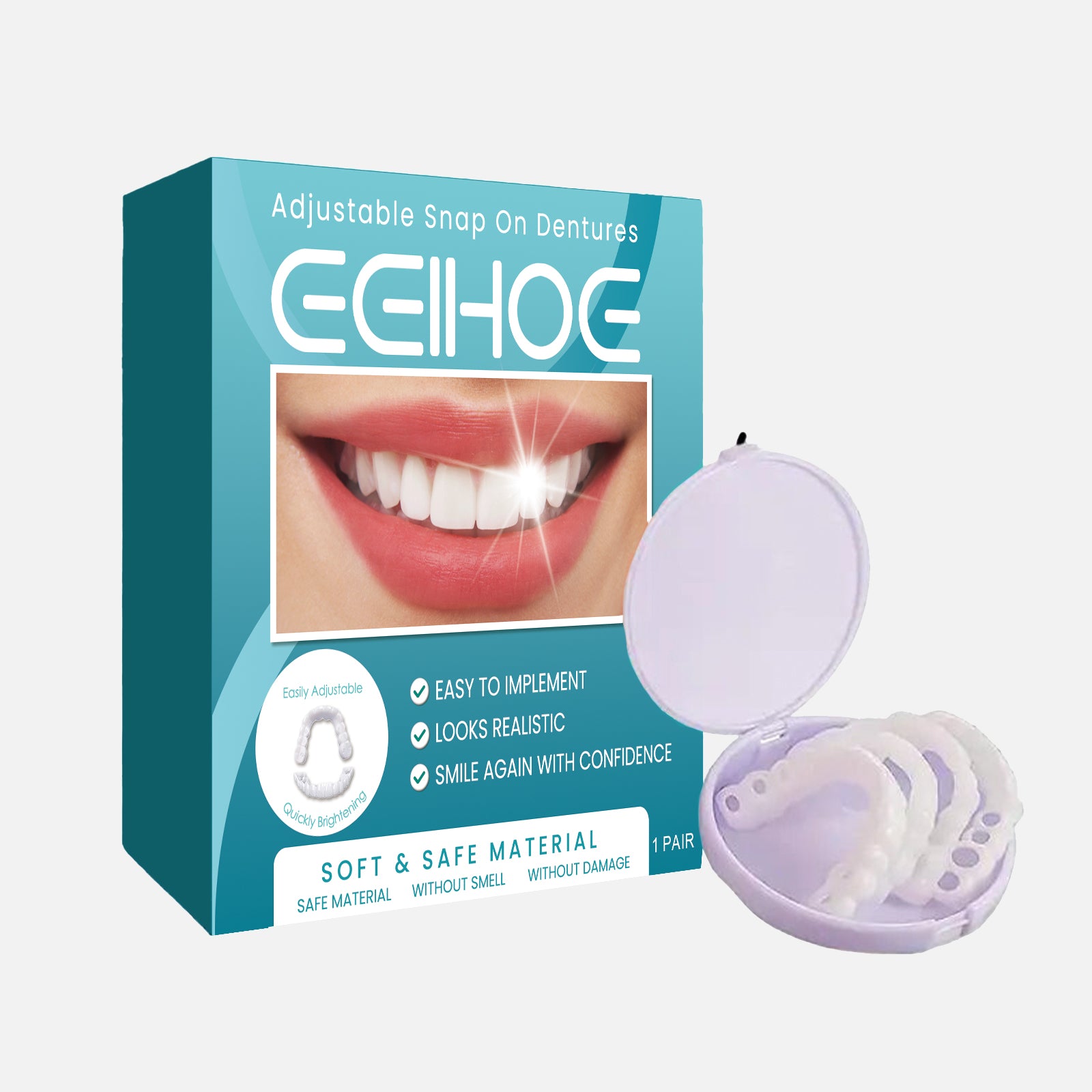 Prótese dentária ajustável com fivela, restaurações temporárias, restaurações interdentais, kits de prótese ortodôntica.