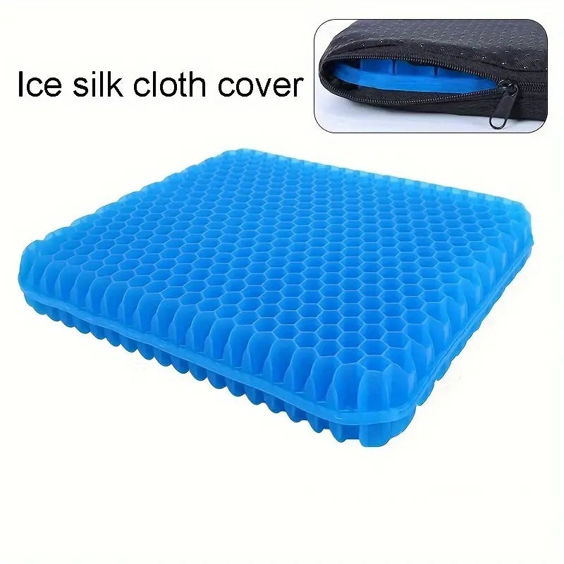 Almofada de assento de gel espessa e grande com capa antiderrapante, almofada em formato de colmeia para alívio da dor no quadril e cóccix, para uso em carro e escritório.