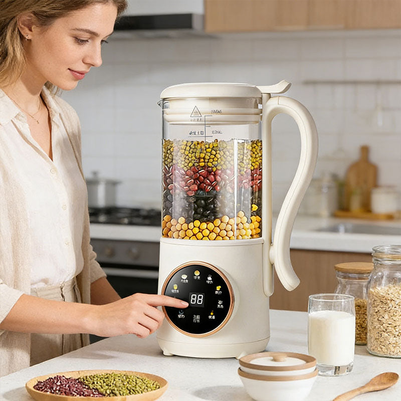 Máquina de leite vegetal, sucos e leite de soja de 1,4L com 16 lâminas para bebidas à base de plantas, aveia, amêndoas, grãos e outras bebidas.