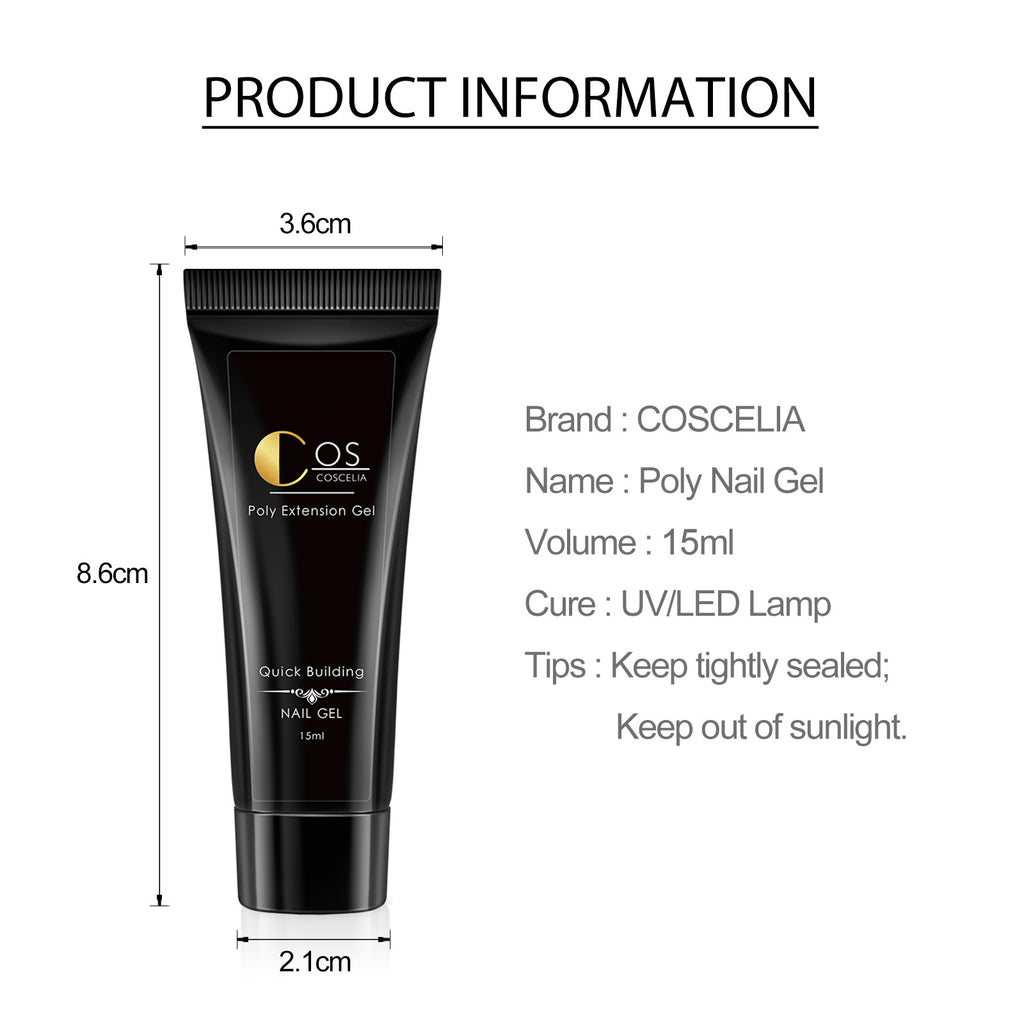 Cola para extensão de unhas de cristal indolor, sólida, sem papel, com proteção UV, para extensão rápida e fototerapia.